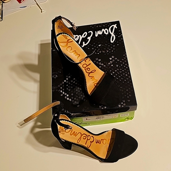 Sam Edelman Yaro Black Suede Heels Size 9 - Picture 2 of 10